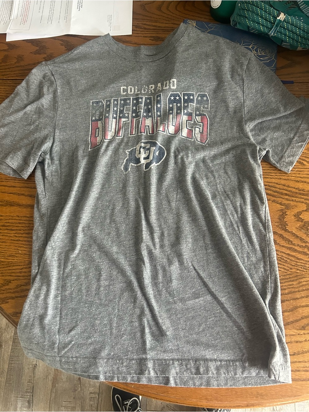 Fanatics Gray Colorado Buffaloes Graphic Tee with Red & Blue Accents